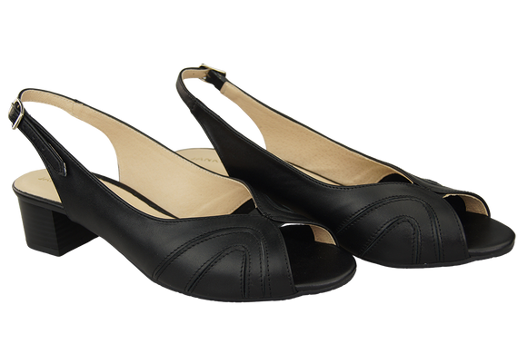 Damenschuhe Sandalen, Naturleder, Schwarz 991 ElitaBut