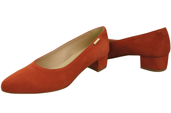 Bequeme Damen-Schuhe Ziegelrot aus echtem Veloursleder 220 Z ElitaBut