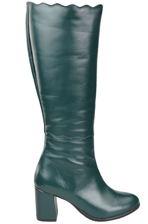 Klassische Damenstiefel, Naturleder, Malachit 176 ElitaBut