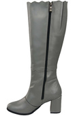 Klassische Damenstiefel, Naturleder, Grau 176 ElitaBut