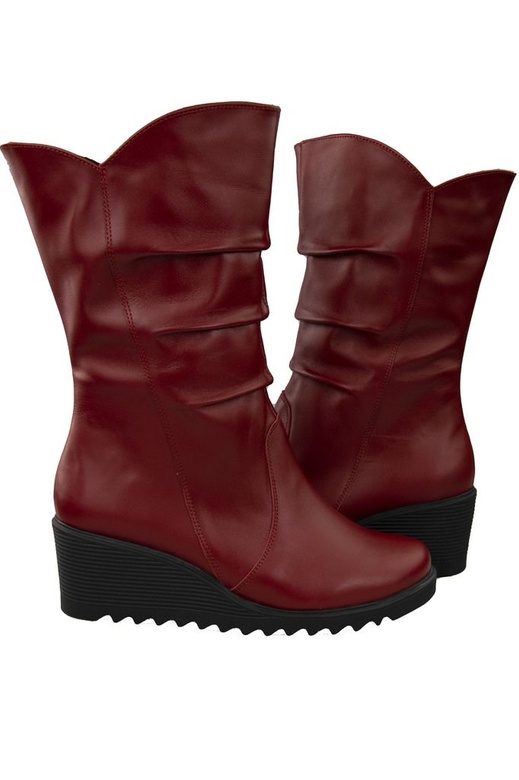 Winter-Keilstiefel für Damen, Naturleder, Rot 140 ElitaBut