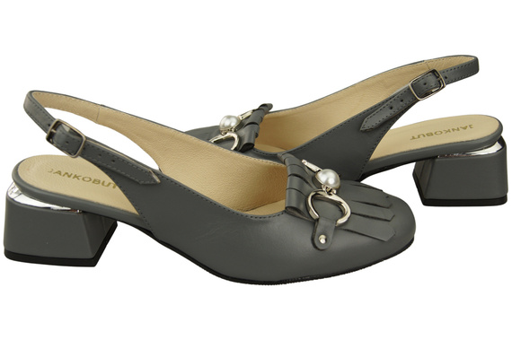 Damenschuhe Aschgrau Sandalen mit Fransen verziert Naturleder 208 ElitaBut