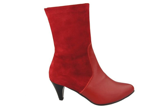 Damen-Winterstiefel, Naturleder, Rot 977 von ElitaBut