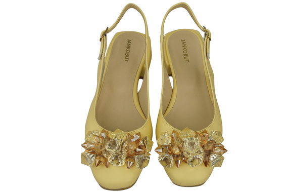 Damen Schuhe Banane Sandalen mit Kristallen Naturleder 215 ElitaBut