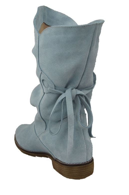 Damen-Winterstiefel, natürliches Veloursleder, Blau 999 von ElitaBut