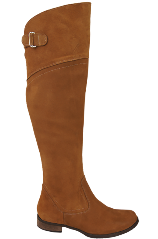 Schuhe Damenstiefel Stiefel Overknee-Stiefel, Naturleder, Velours, Karamell 154 ElitaBut