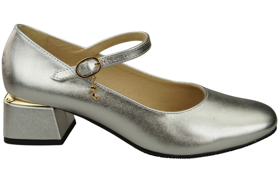 Damenschuhe Silber Riemchenpumps Naturleder 202 ElitaBut