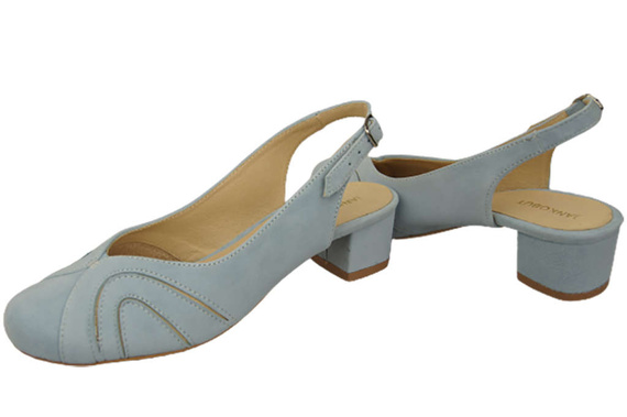 Damenschuhe Sandalen, Naturleder, Wildleder, Hellblau 842 von ElitaBut