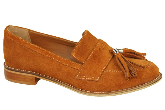 Schuhe Damen Mokassins Naturveloursleder Rot 134 ElitaBut