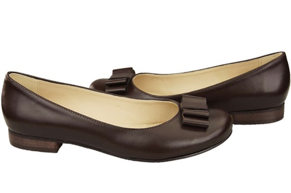 Ballerina-Schuhe für Damen, Naturleder, Schokolade 702 ElitaBut