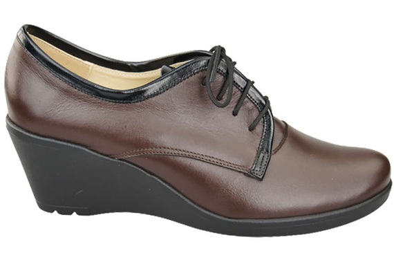 Damenschuhe mit Keilabsatz, Naturleder, Schokolade 181 ElitaBut