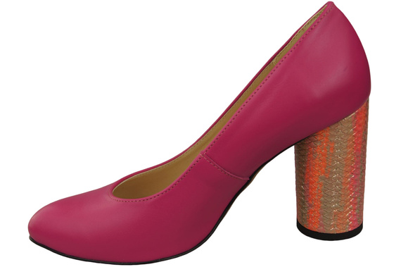 Damenschuhe Pumps Lila Naturleder Bunter Zierabsatz 194 ElitaBut