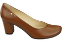 Klassische Damen Braun Leder Mandel Nase Pumps 201 ElitaBut