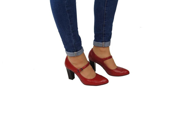 Damenschuhe Pumps, Naturleder, Rot 958 ElitaBut