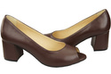 Damenschuhe PEEP TOE Chocolate Pumps Naturleder mit beschichtetem Absatz 192 ElitaBut
