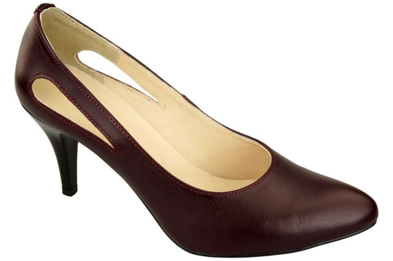 Damenschuhe Pumps, Burgunderrot, Naturleder 166 ElitaBut
