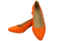 Damen Pumps Orange Echtleder Spitz Zehen Absatz ElitaBut 221