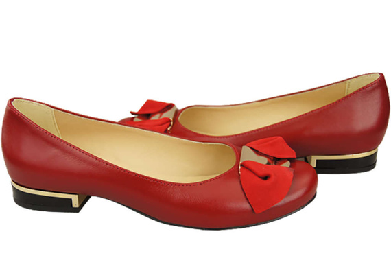 Damen Ballerinas Naturleder Rot 894 ElitaBut