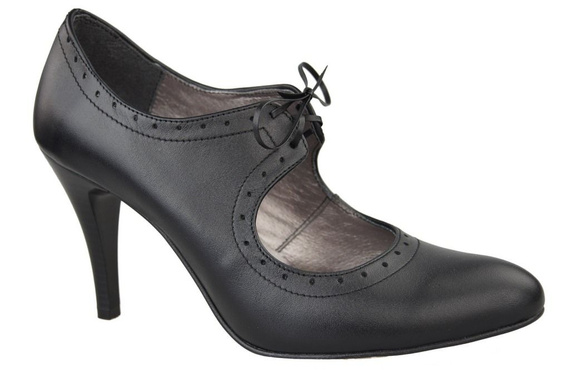 Damenschuhe Pumps, Naturleder, schwarz 553 ElitaBut