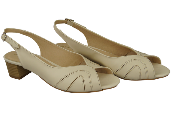 Damenschuhe Sandalen, Naturleder, Beige Ecru 991 ElitaBut