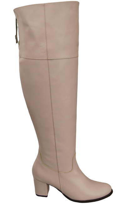 Schuhe Damenstiefel Overknee-Stiefel, Naturleder, 190 Powder Pink EliteBut