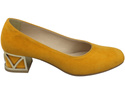 Bequeme Damenschuhe Mango Pumps mit dekorativem Absatz Natürliches Wildleder 219 von ElitaBut