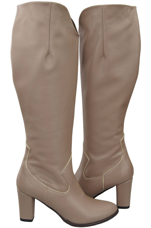 Stilvolle Damen Cappuccino Dunkel Stiletto Stiefel Naturleder 211 ElitaBut