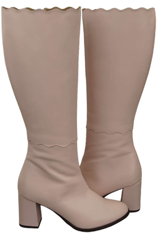 Klassische Damenstiefel, Naturleder, Puderrosa 176 ElitaBut