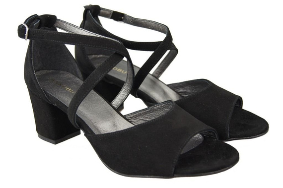 Damenschuhe Sandalen Schwarz, Naturleder, Wildleder 111 ElitaBut