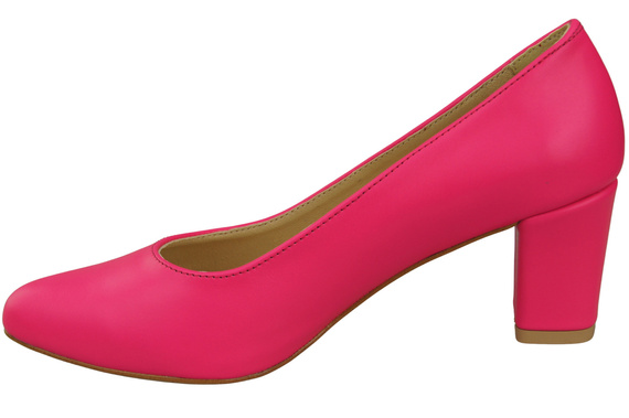 Klassische Glatt Damen Neon Rosa Naturleder Schuhe 213 ElitaBut