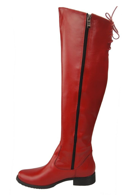 Schuhe Damenstiefel Stiefel Overknee-Stiefel Naturleder Rot 121 ElitaBut