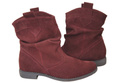 Schuhe Damen-Stiefeletten Frühling/Herbst Naturveloursleder Burgund 117 L ElitaBut