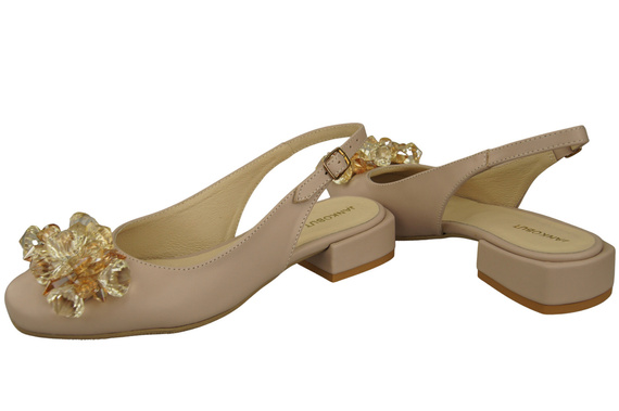 Damen Schuhe Cappuccino Blass Sandalen mit Kristallen Naturleder 215 ElitaBut