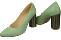 Damenschuhe Mintfarbene Pumps Naturleder Bunter Zierabsatz 194 ElitaBut