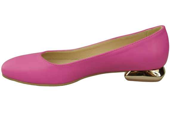 Flache Frauen Schuhe Fuchsie Dekorative Ferse Naturleder 209 ElitaBut