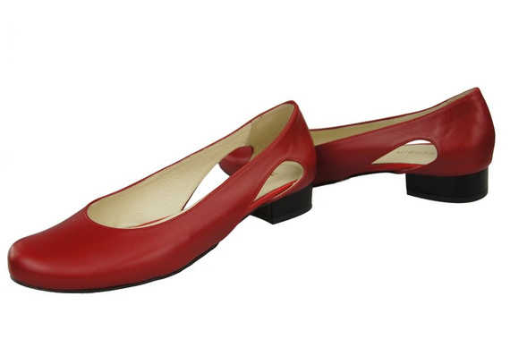 Damen-Ballerinas Rot, Naturleder 103 ElitaBut