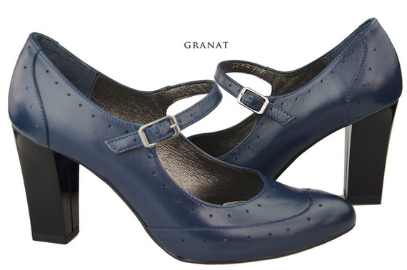 Damenschuhe Pumps, Naturleder, Marineblau 958 ElitaBut