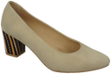 Damenschuhe Pumps Beige Natürliches Wildleder Dekorativer Absatz 158 von ElitaBut