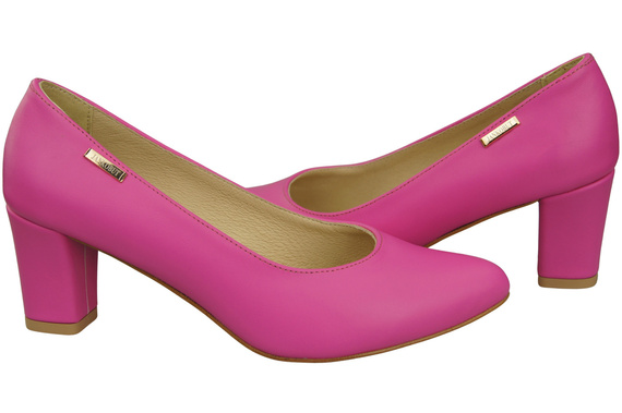 Klassische Glatt Damen Fuchsie Naturleder Schuhe 213 ElitaBut