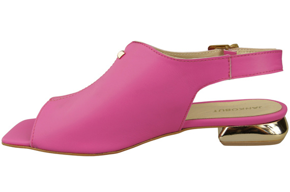 Bequeme Frauenschuhe Sandalen Fuchsie Flacher Goldabsatz Naturleder 207 ElitaBut