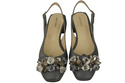 Damen Schuhe Aschgrau Sandalen mit Kristallen Naturleder 215 ElitaBut