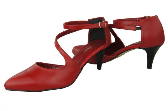 Damenschuhe Sandalen Niedriger Absatz, Naturleder, Rot 990 ElitaBut