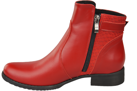 Damen-Winterstiefel, Naturleder, Rot 156 von ElitaBut