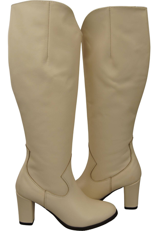 Stilvolle Damen Beige Stiletto Stiefel Naturleder 211 ElitaBut