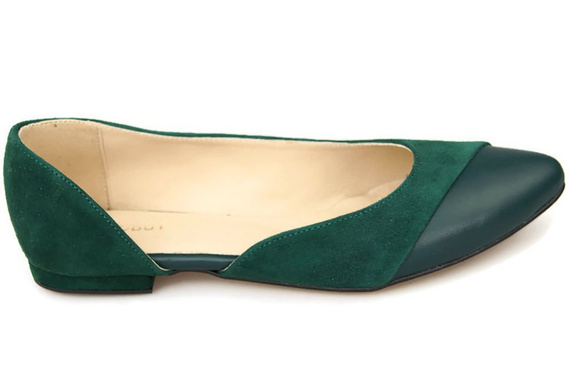 Damenschuhe Malachit-Ballerinas, natürliches Wildleder 146 ElitaBut