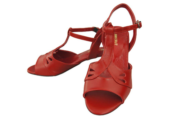 Damenschuhe Sandalen Rot Naturleder 169 ElitaBut