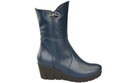 Damen-Keilstiefel, Naturleder, Marineblau 178 ElitaBut