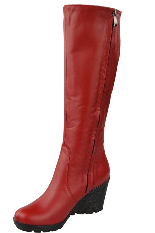 Footwear Damen-Keilstiefel, Naturleder, Rot 745 ElitaBut