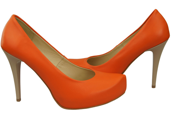 Damen Footwear Orange Stiletto Pumps Naturleder 205 ElitaBut
