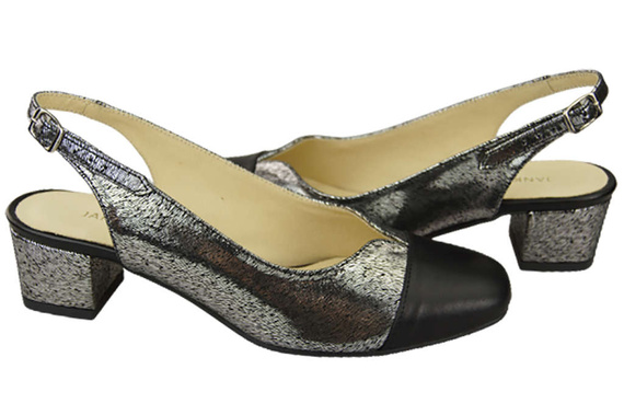 Damenschuhe Sandalen Naturleder 165 Schwarz - Silber ElitaBut